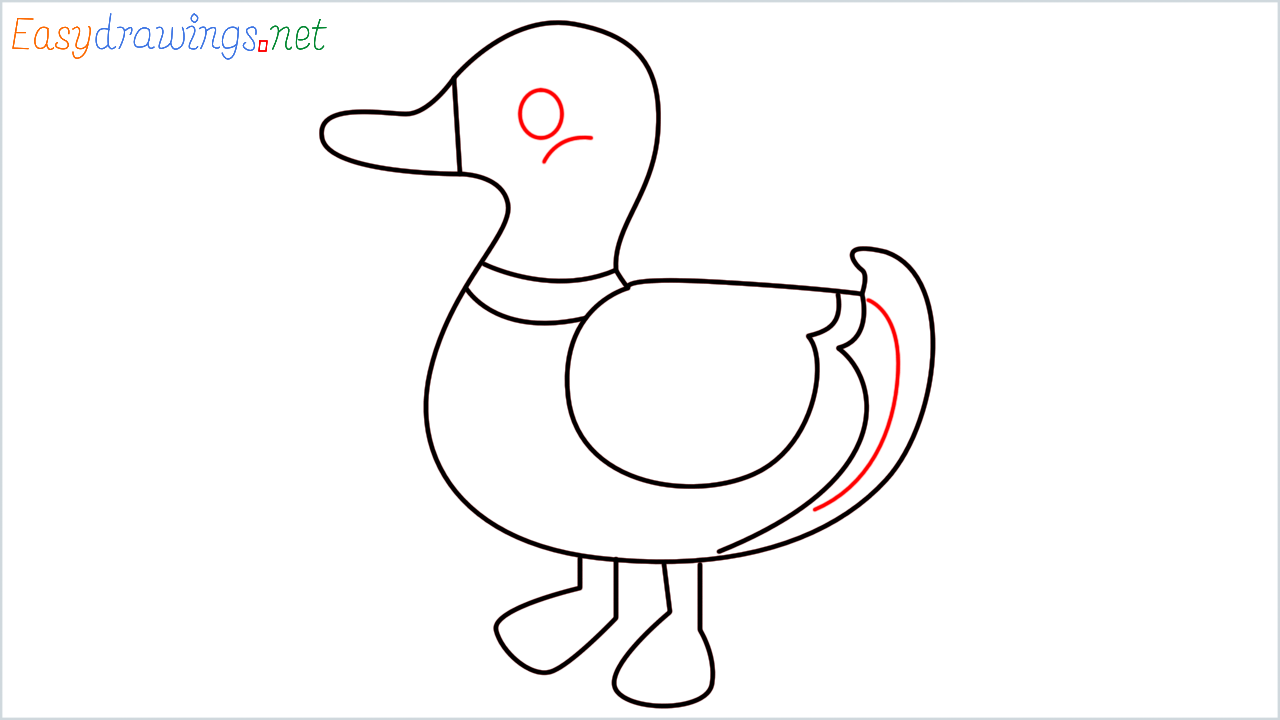 How to draw Duck Emoji step (7)