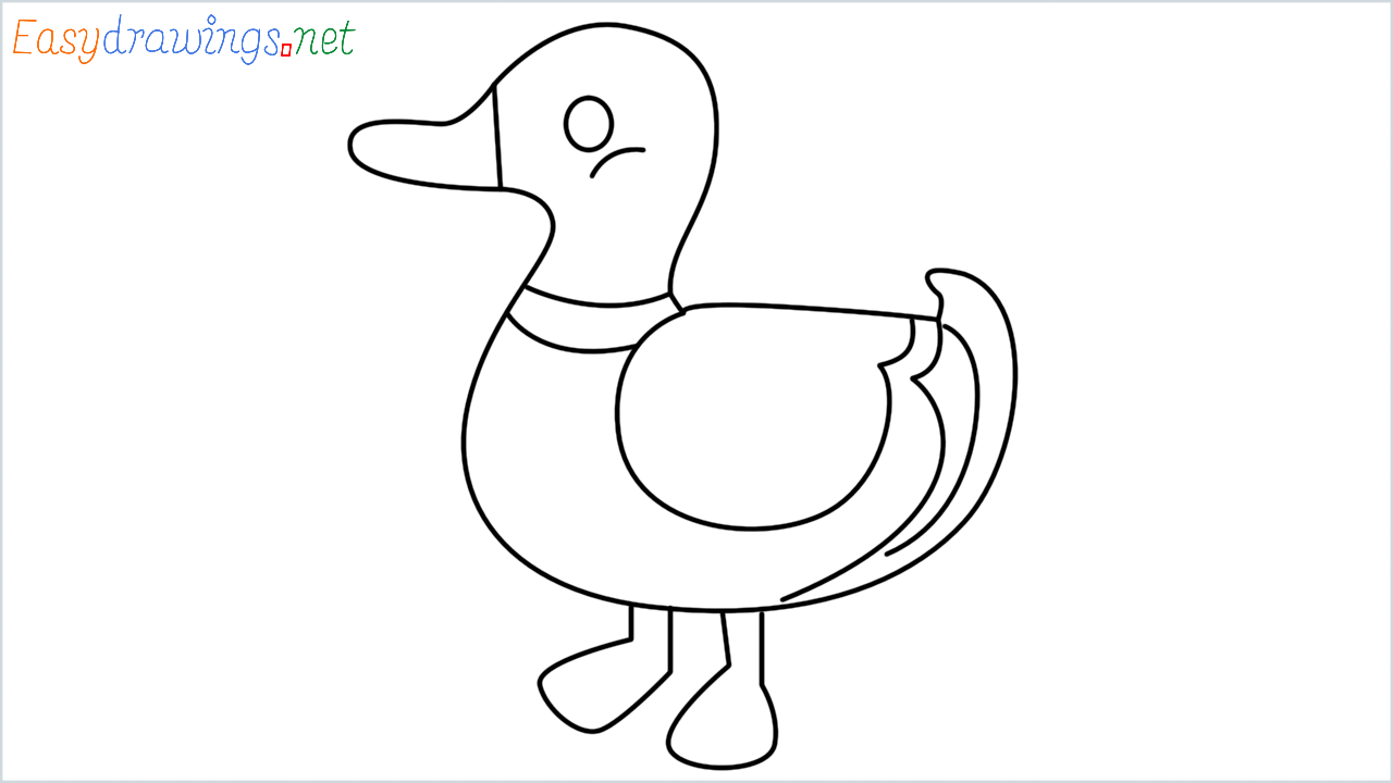 How to draw Duck Emoji step by step for beginners