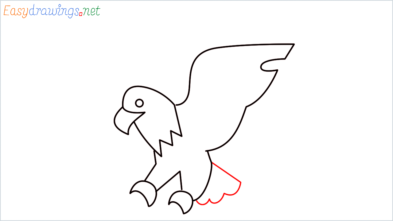 How to draw Eagle Emoji step (6)