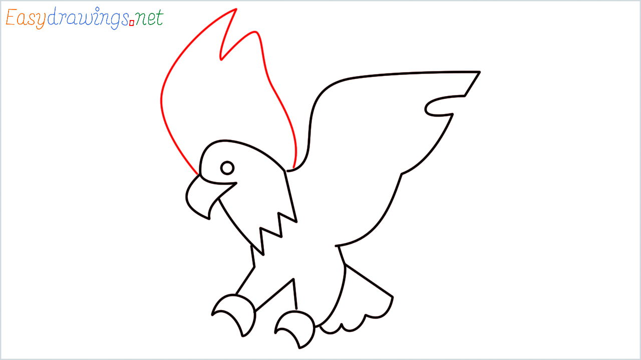 How to draw Eagle Emoji step (7)