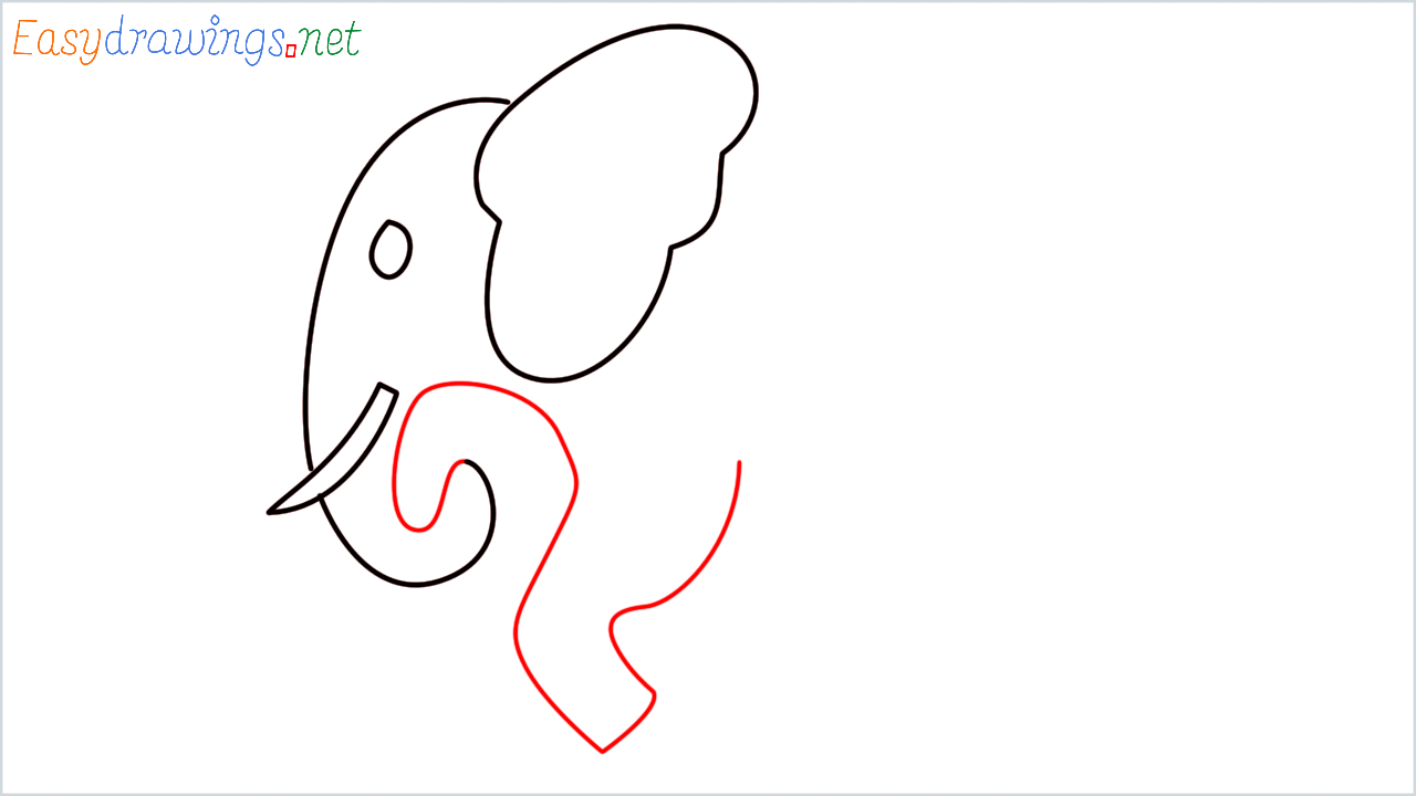 How to draw Elephant Emoji step (4)
