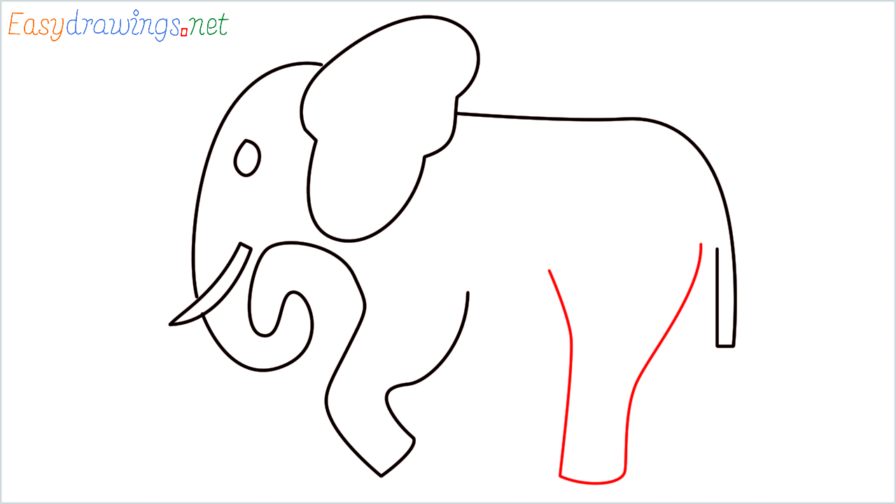 How to draw Elephant Emoji step (6)