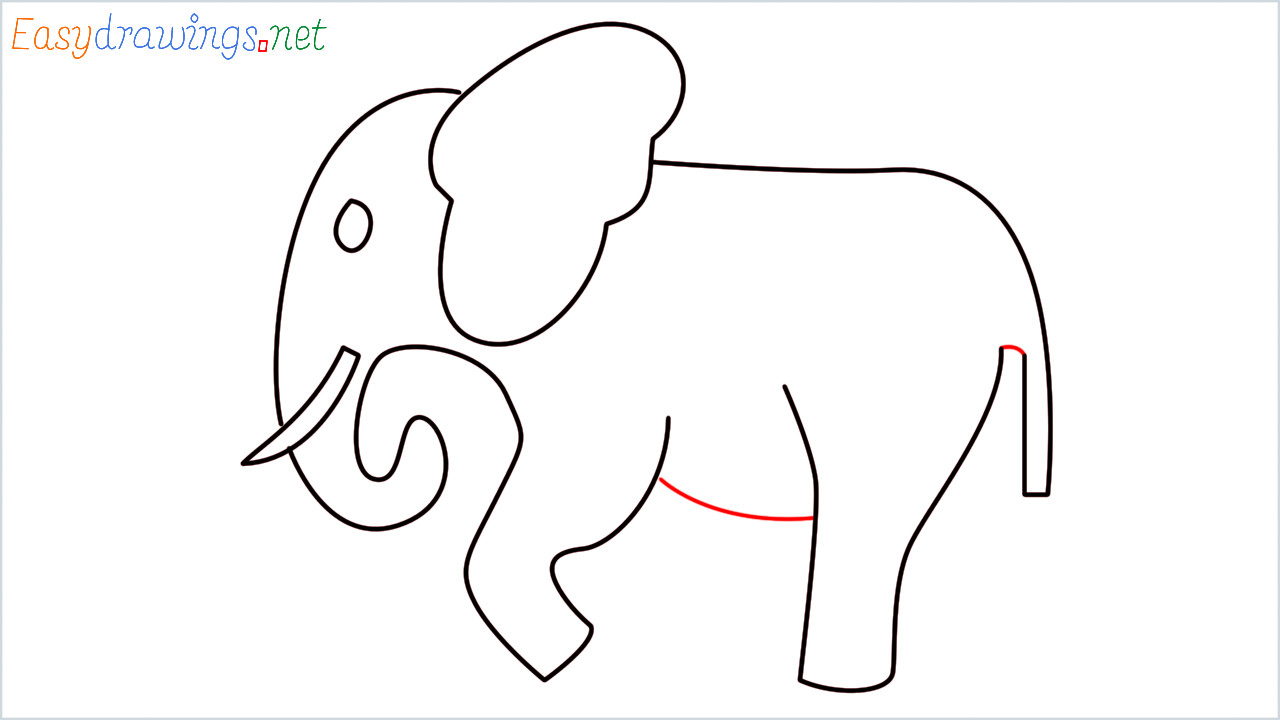 How to draw Elephant Emoji step (7)