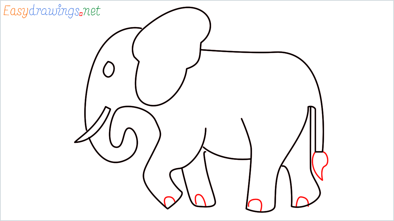 How to draw Elephant Emoji step (9)