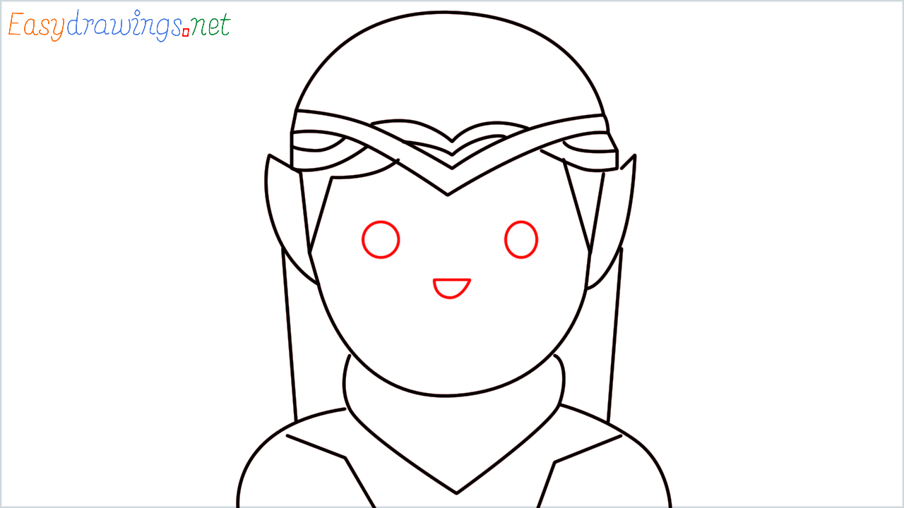 How to draw Elf Emoji step (10)