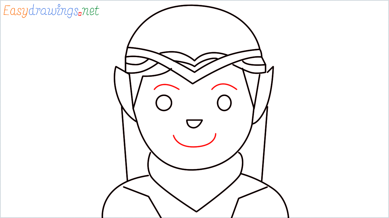 How to draw Elf Emoji step (11)
