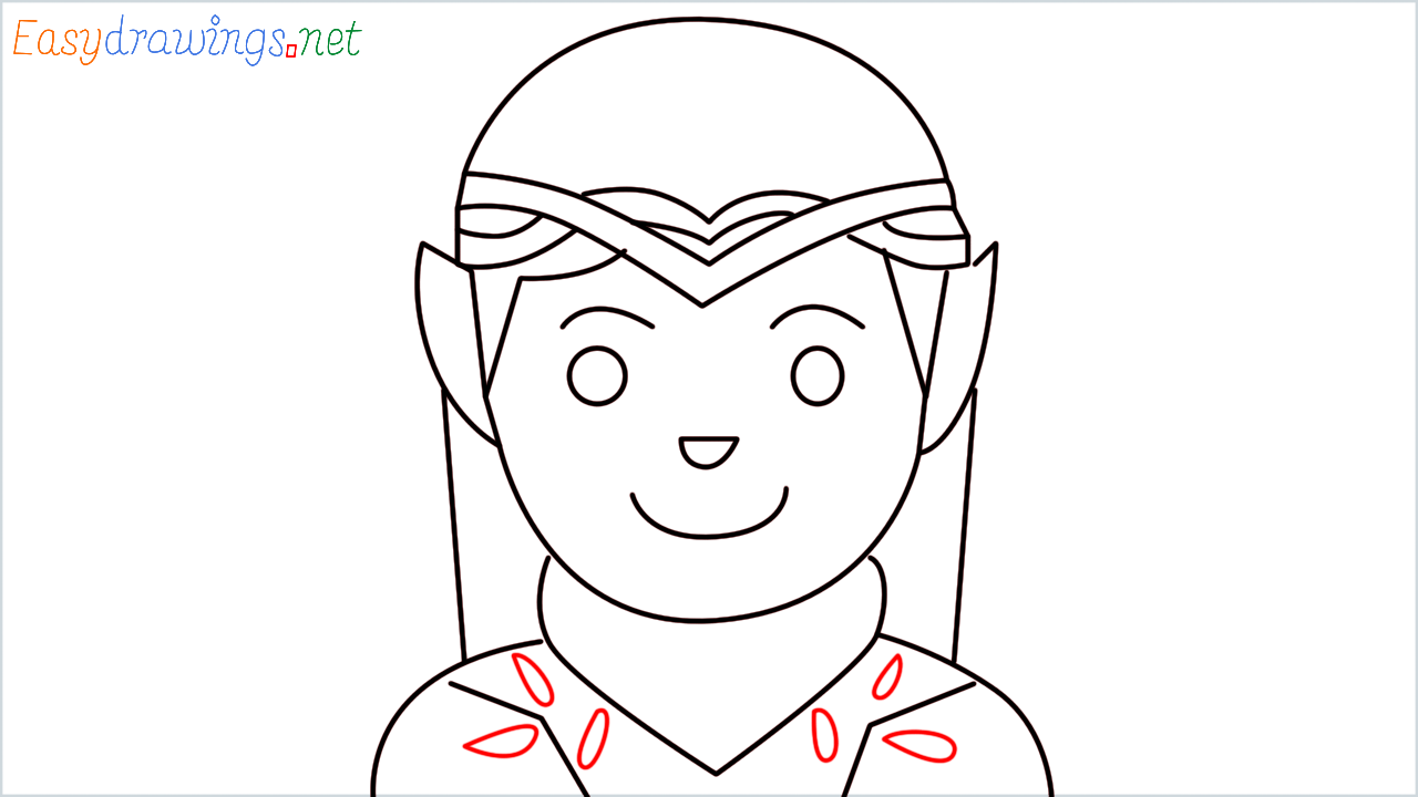 How to draw Elf Emoji step (12)