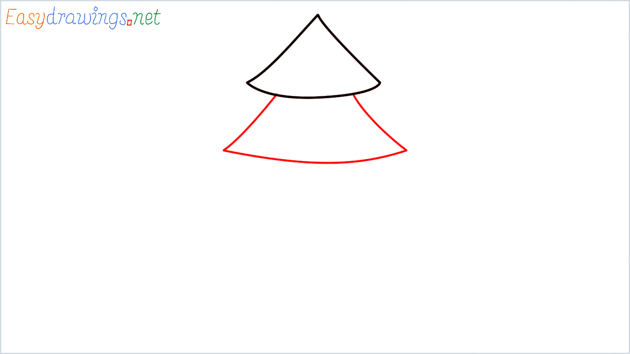 How to draw Evergreen tree Emoji step (4)