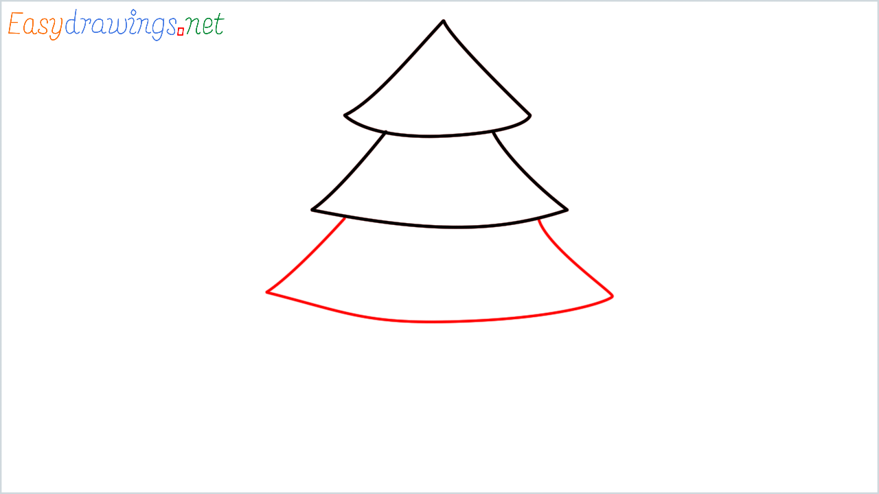 How to draw Evergreen tree Emoji step (5)