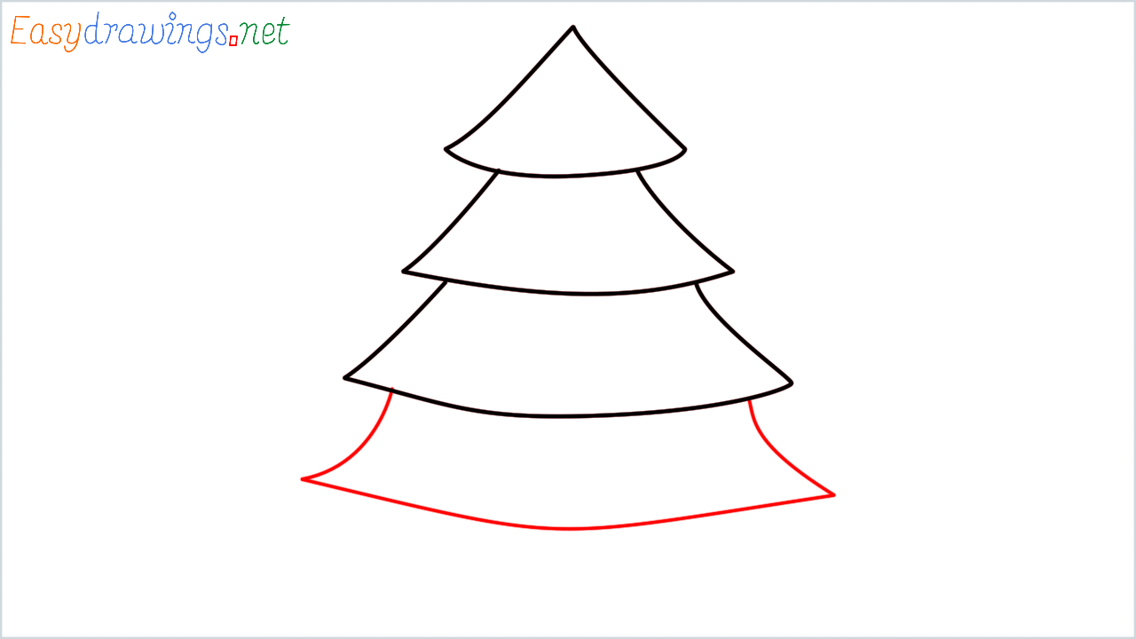 How to draw Evergreen tree Emoji step (6)