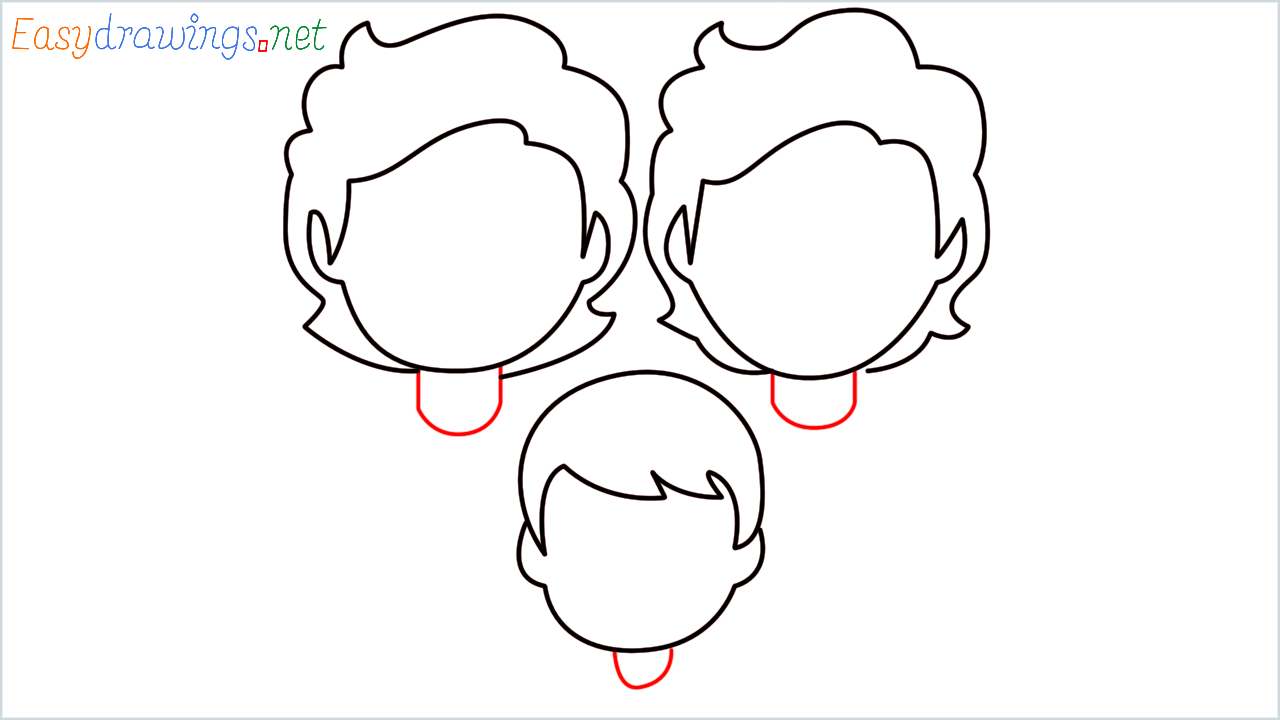 How to draw Family Emoji step (5)