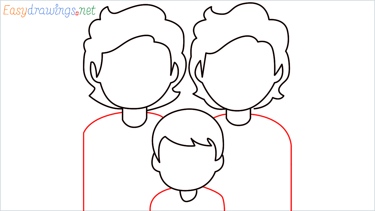 How to draw Family Emoji step (6)