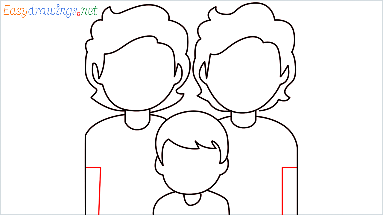 How to draw Family Emoji step (7)
