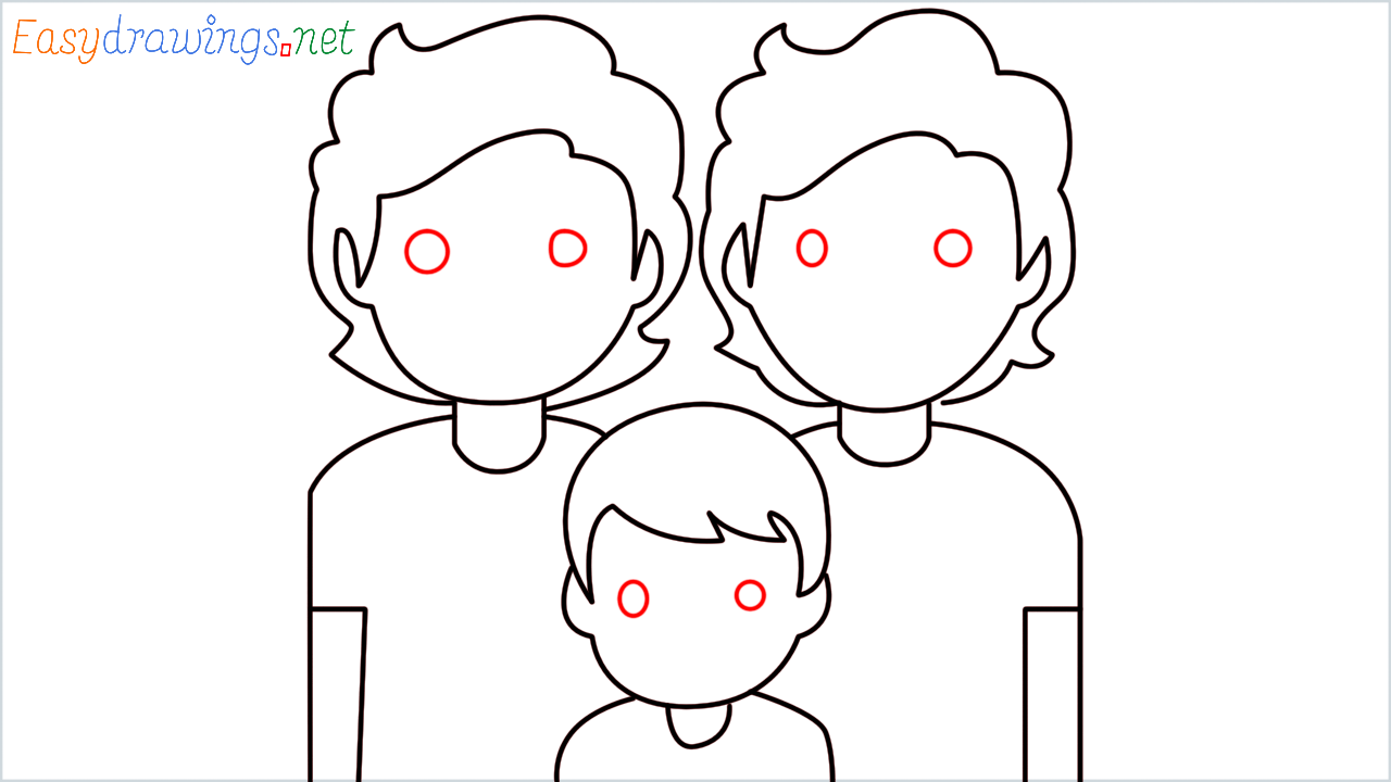 How to draw Family Emoji step (8)