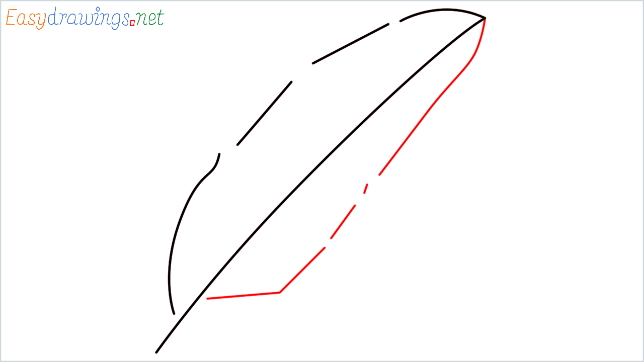 How to draw Feather Emoji step (3)
