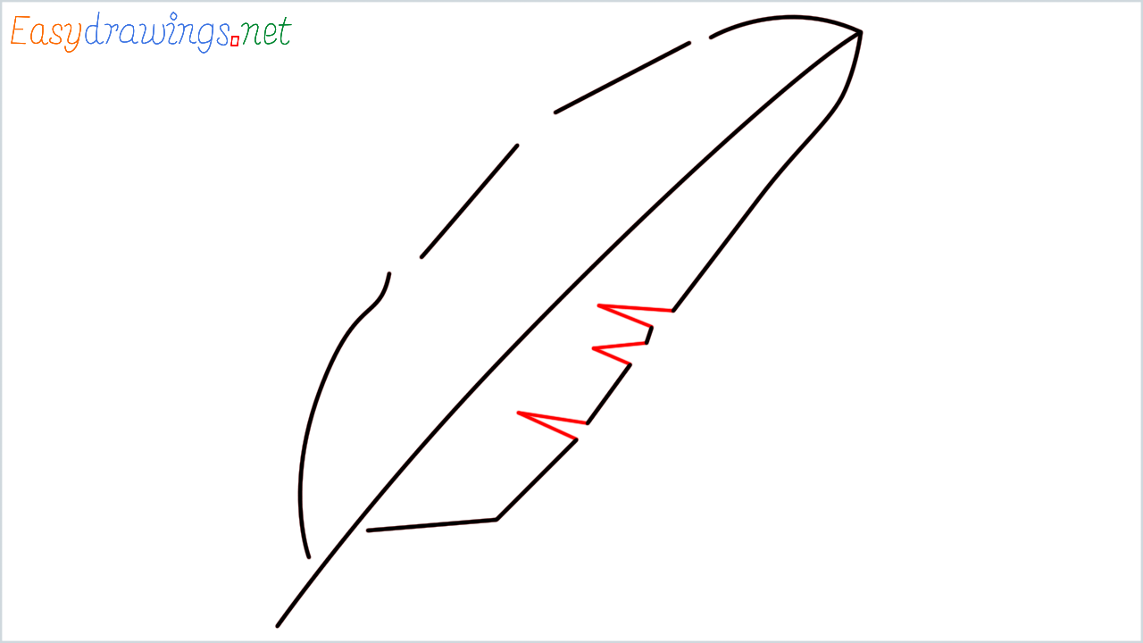 How to draw Feather Emoji step (4)