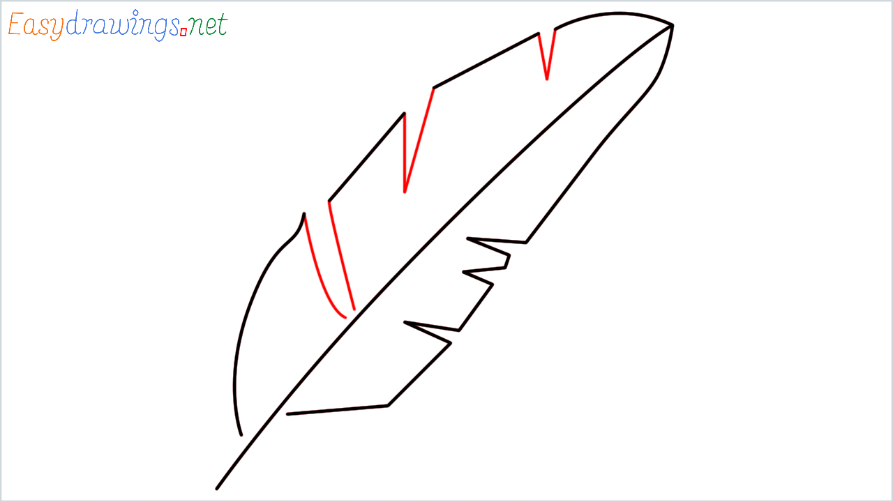 How to draw Feather Emoji step (5)