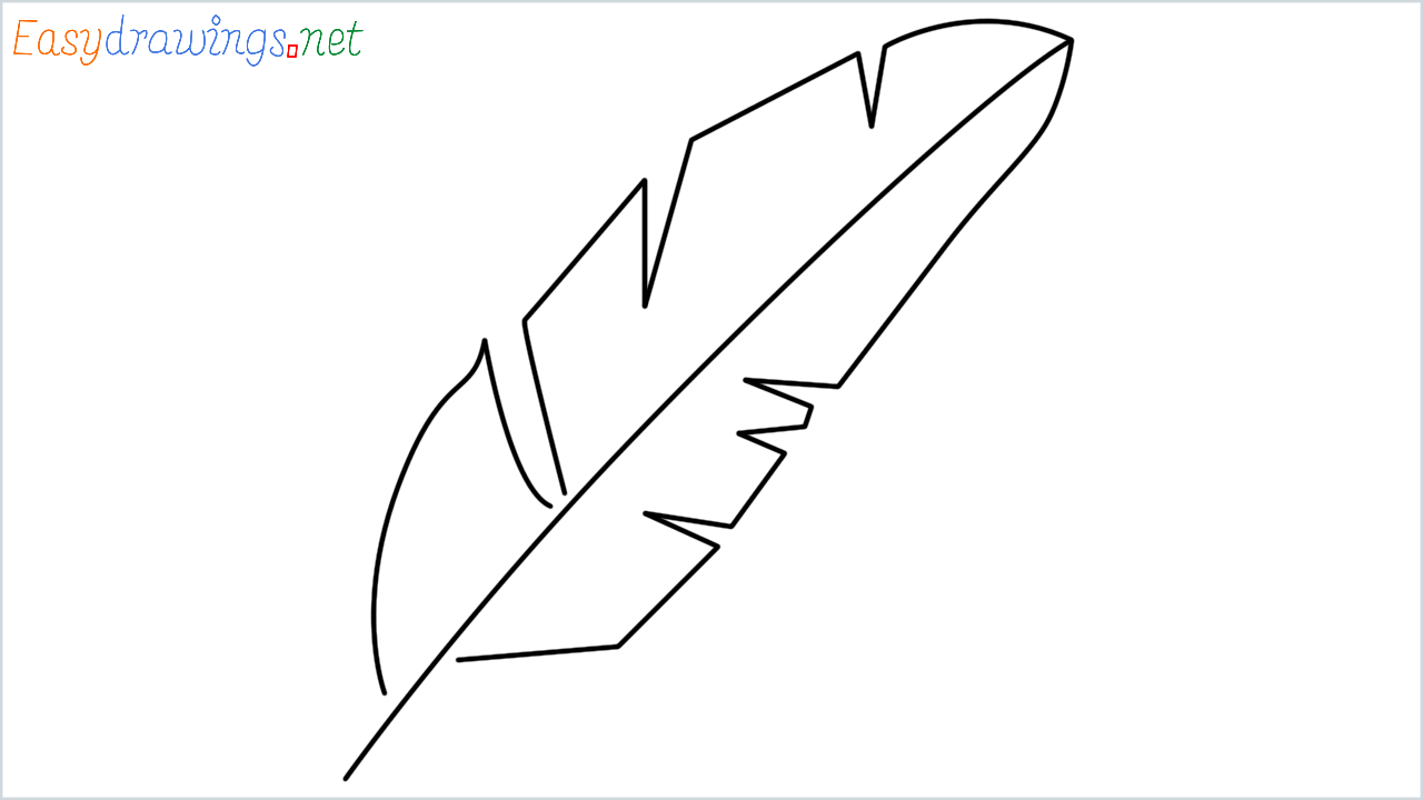 How to draw Feather Emoji step by step for beginners