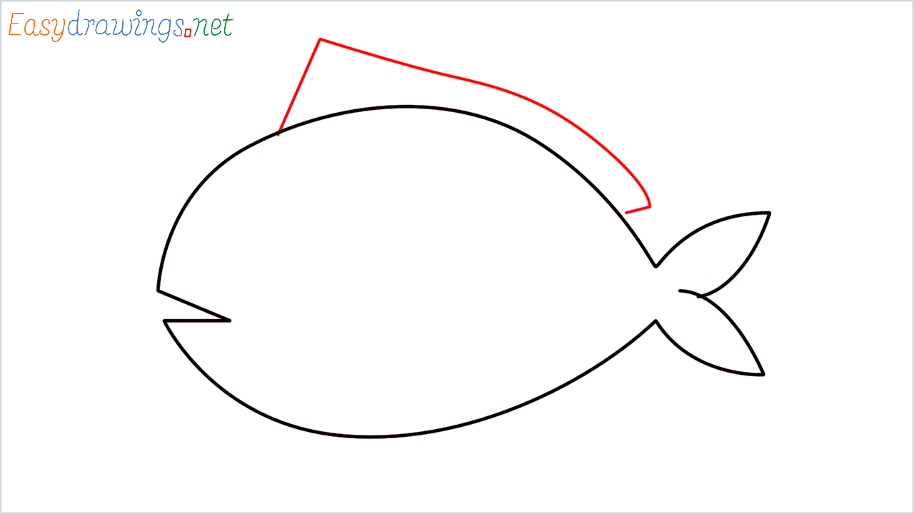 How to draw Fish Emoji step (5)