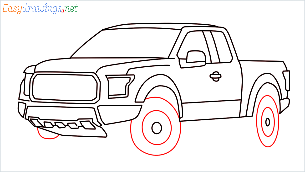 How to draw Ford F-Series 150 step (14)