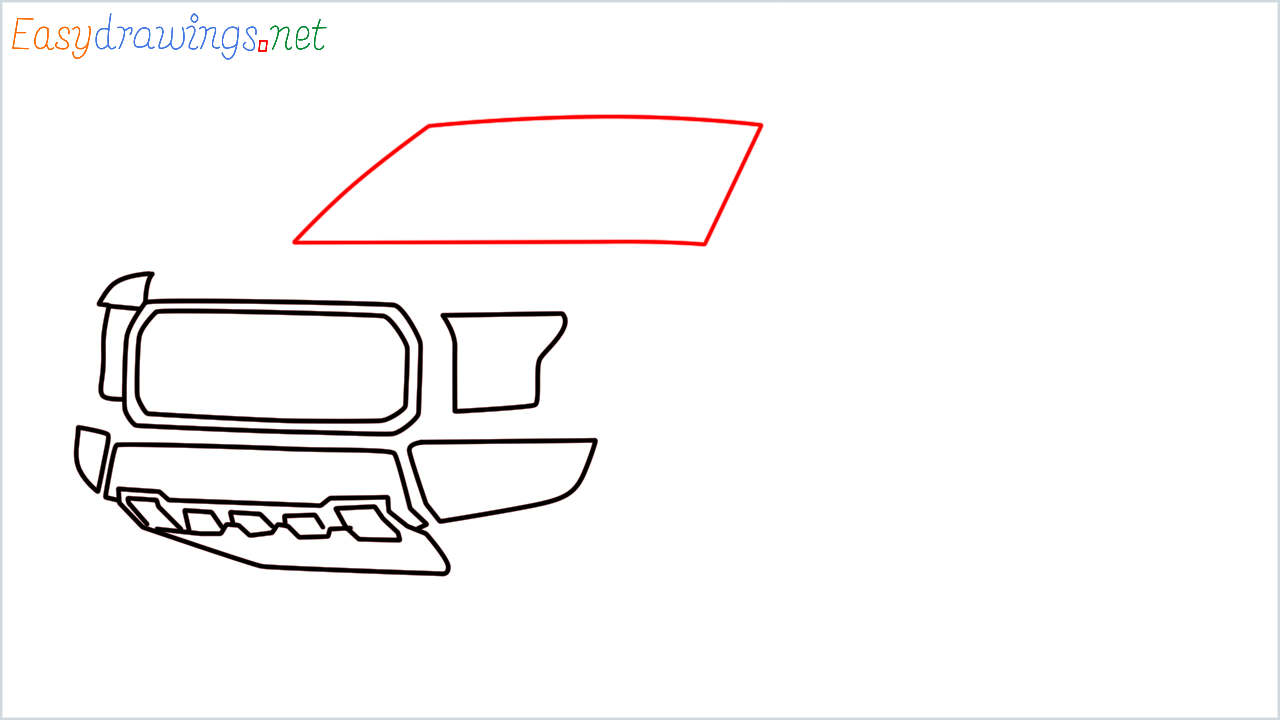 How to draw Ford F-Series 150 step (6)