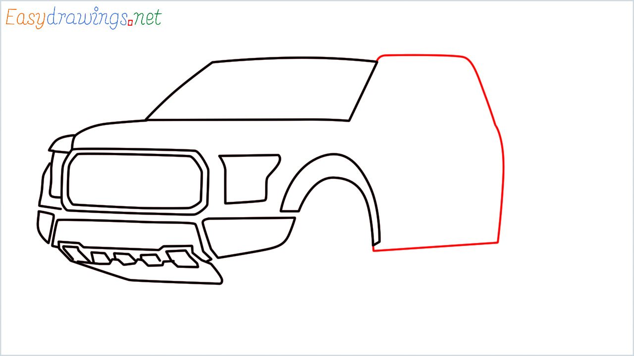 How to draw Ford F-Series 150 step (8)