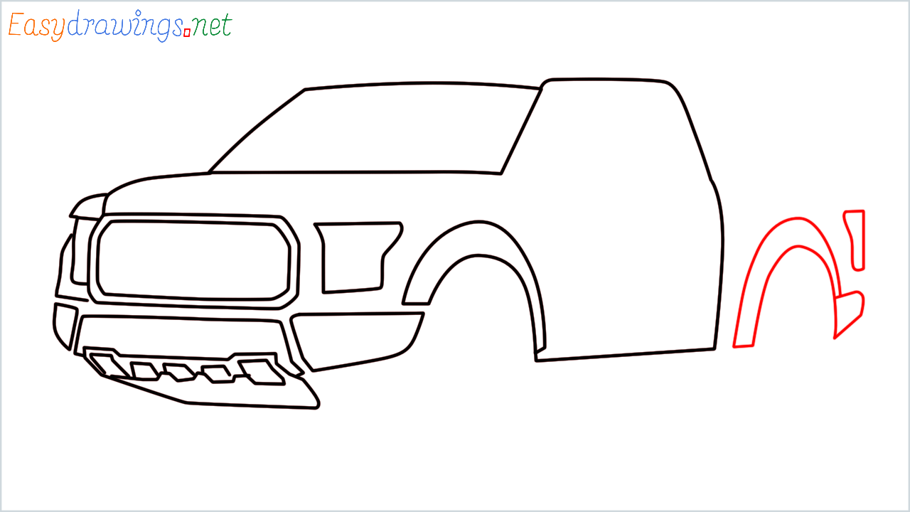 How to draw Ford F-Series 150 step (9)