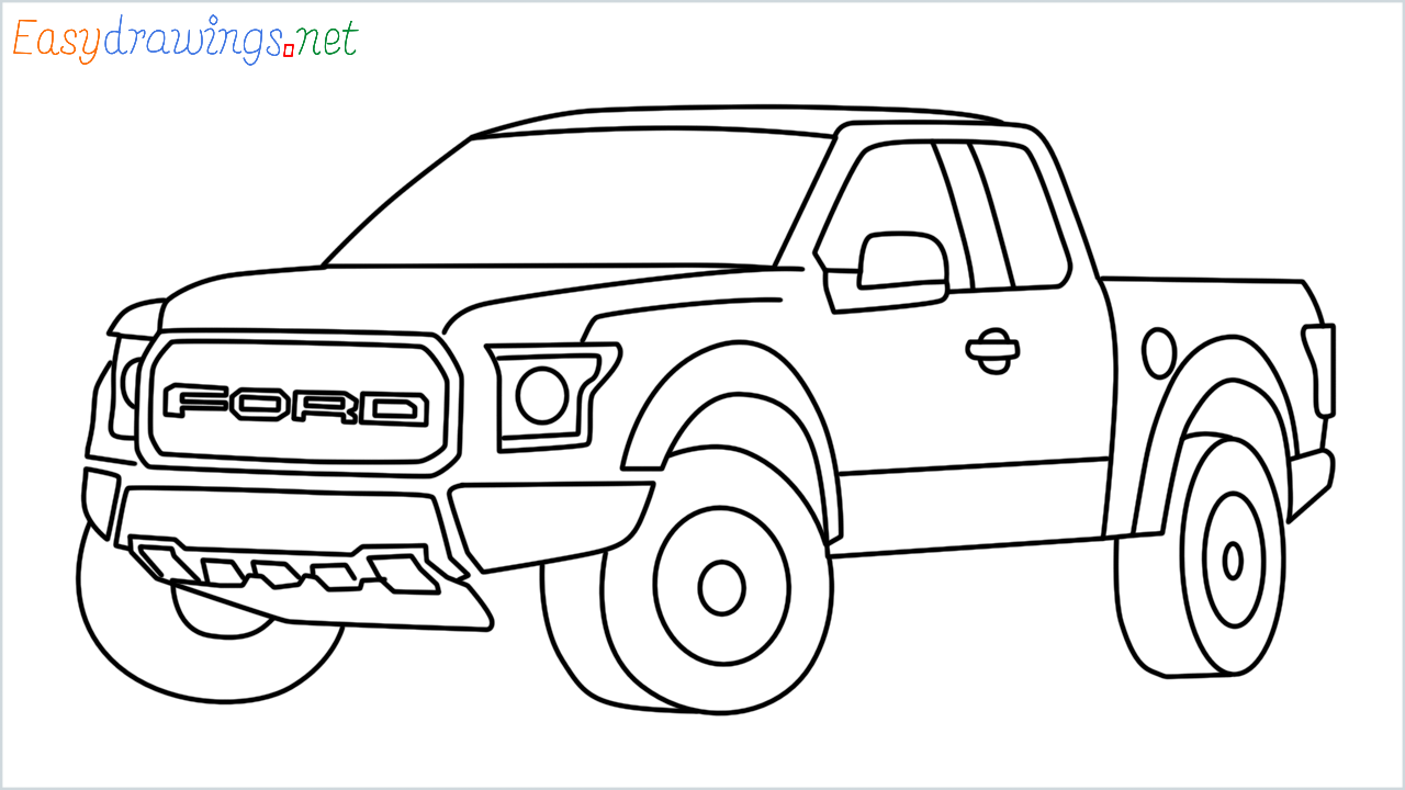 How to draw Ford F-Series 150 step by step for beginners