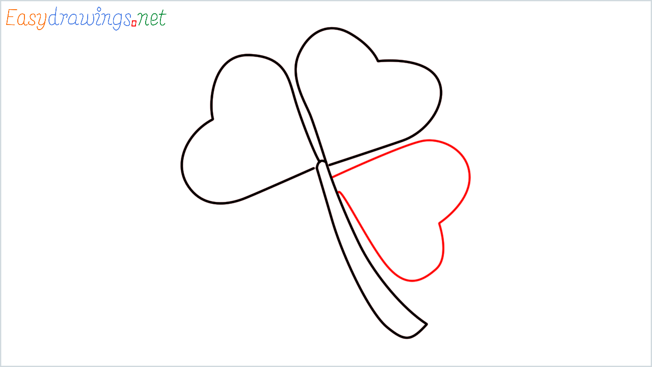 How to draw Four leaf clover Emoji step (4)