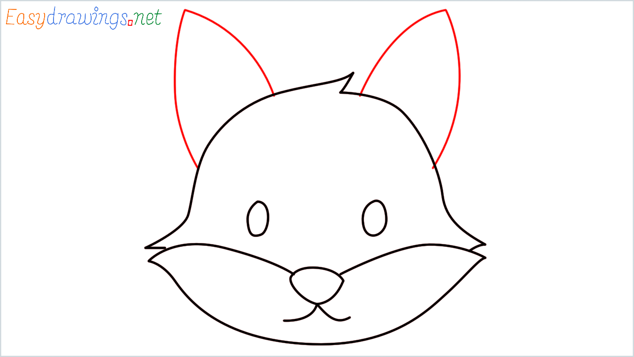 How to draw Fox Emoji step (7)
