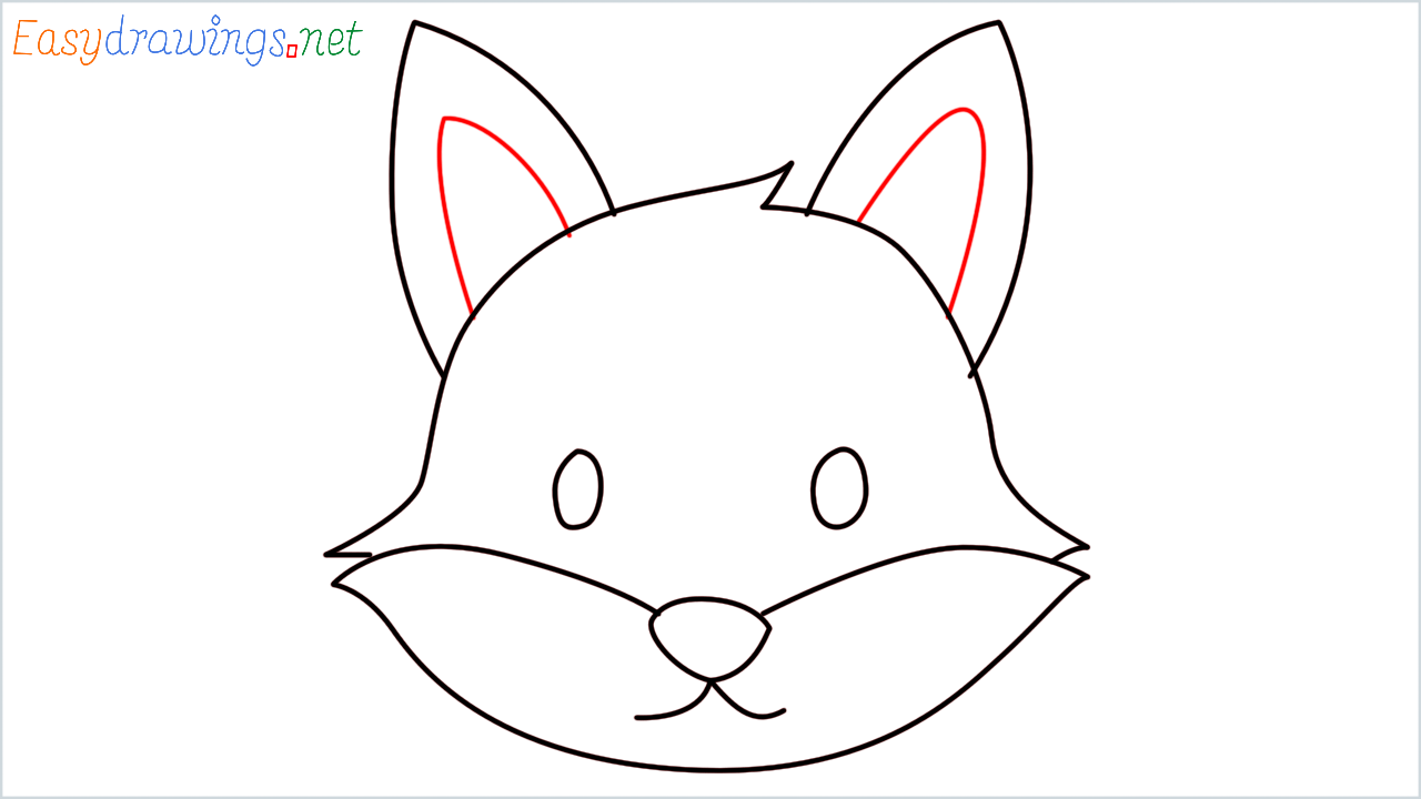 How to draw Fox Emoji step (8)
