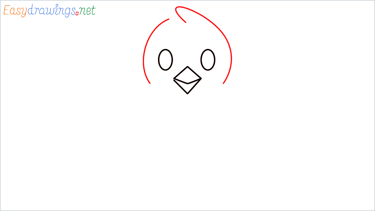 How to draw Front facing baby chick Emoji step (3)