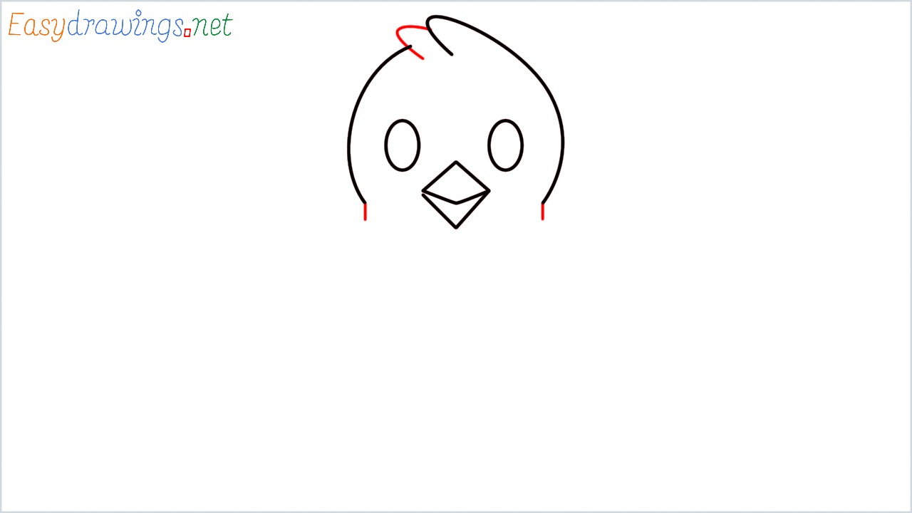 How to draw Front facing baby chick Emoji step (4)