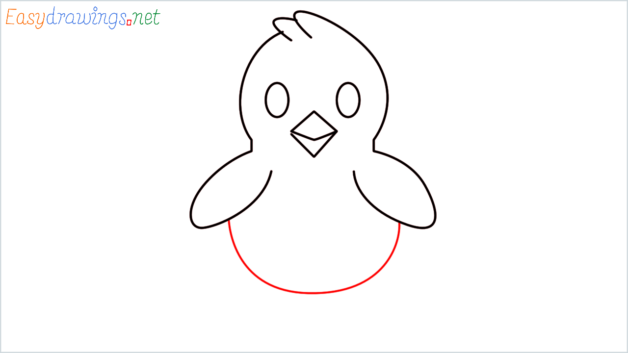 How to draw Front facing baby chick Emoji step (6)