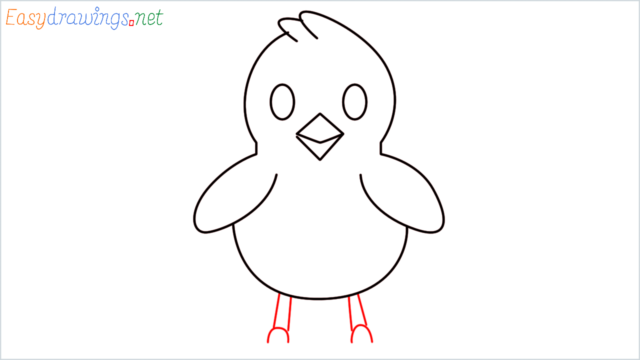 How to draw Front facing baby chick Emoji step (7)