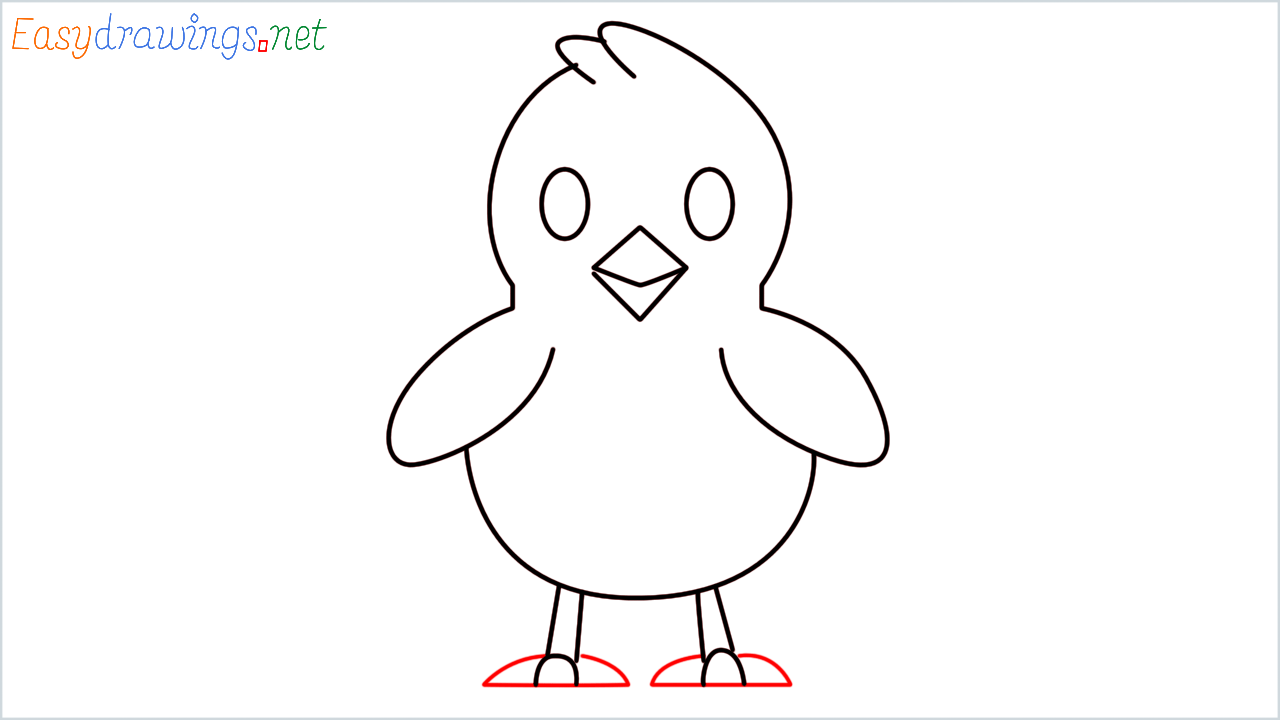 How to draw Front facing baby chick Emoji step (8)