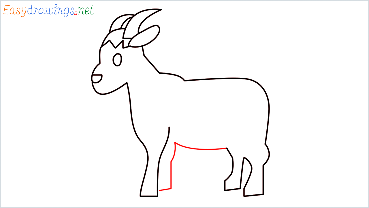 How to draw Goat Emoji step (10)