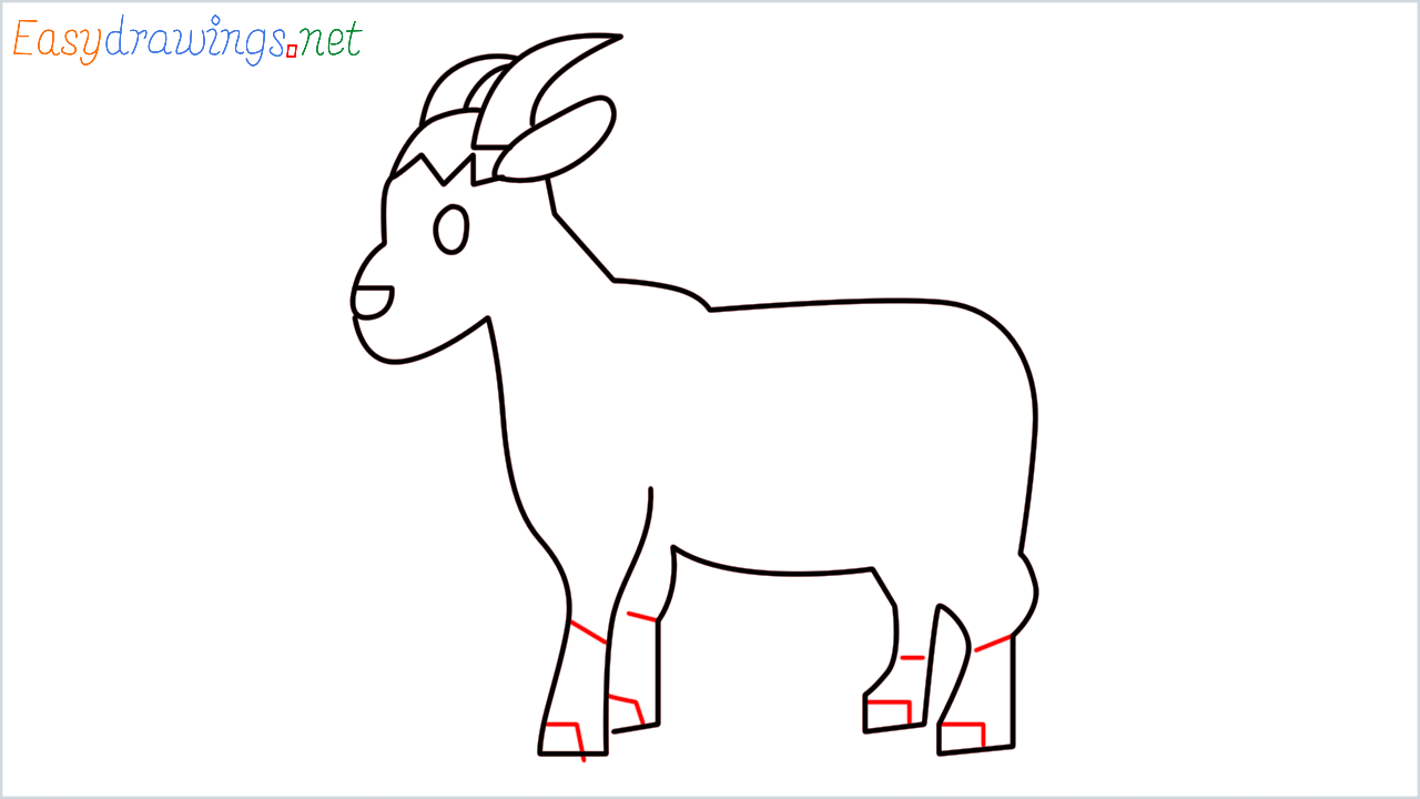 How to draw Goat Emoji step (11)