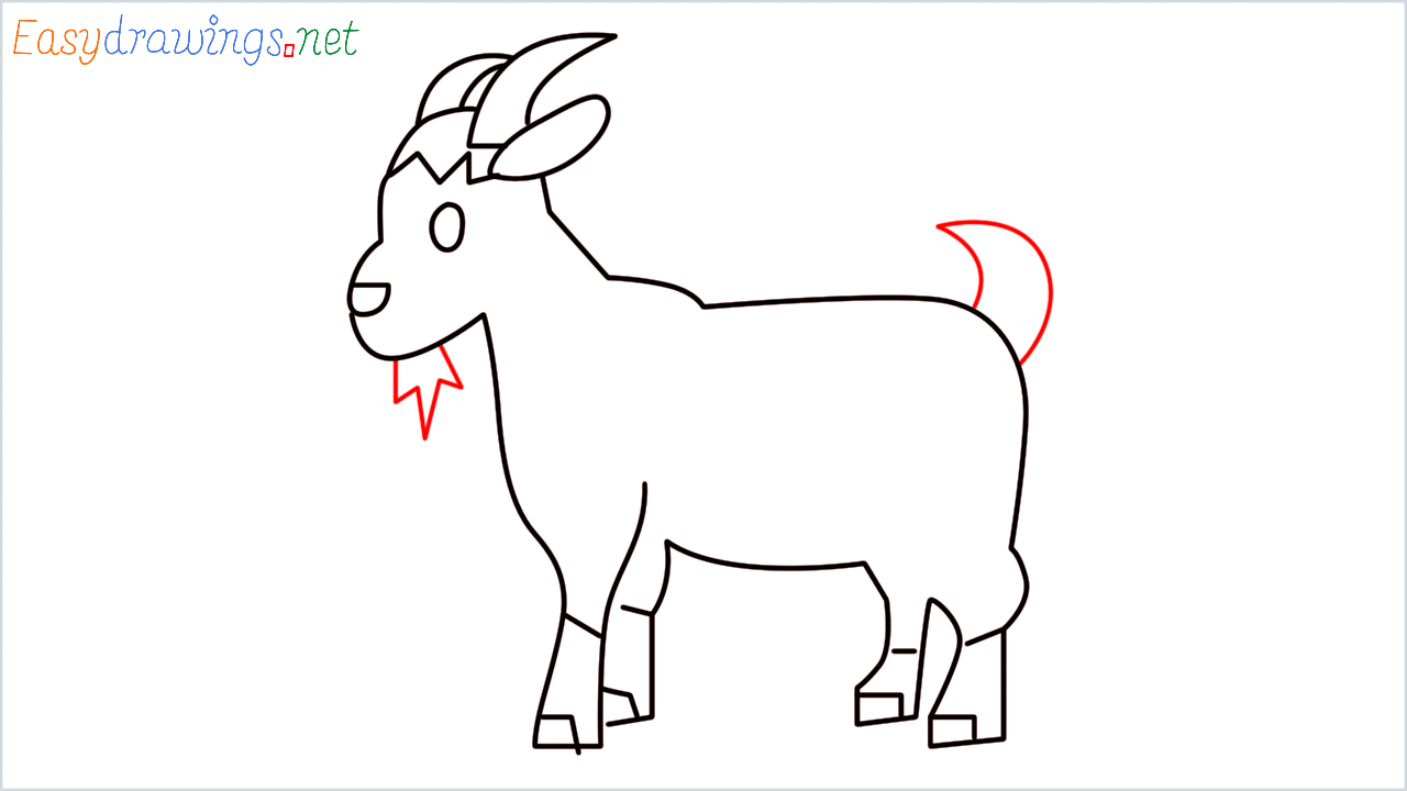 How to draw Goat Emoji step (12)