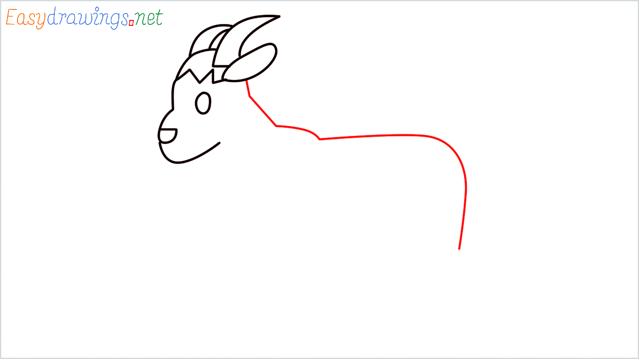 How to draw Goat Emoji step (6)