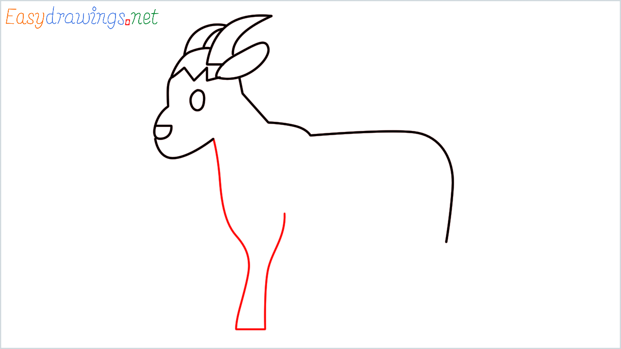 How to draw Goat Emoji step (7)