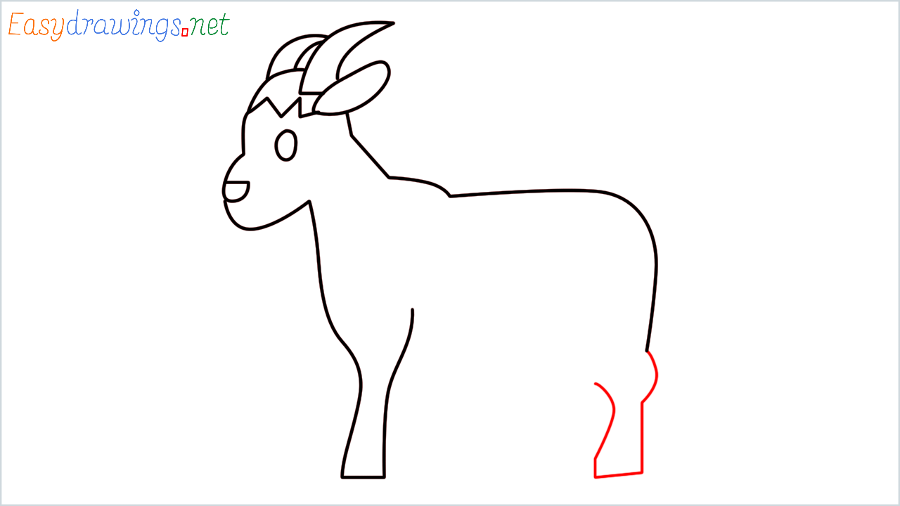 How to draw Goat Emoji step (8)