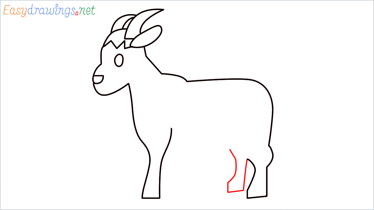 How to draw Goat Emoji step (9)