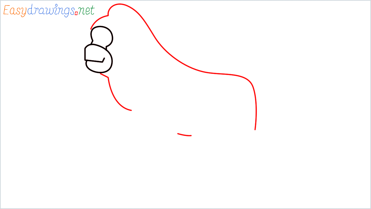 How to draw Gorilla Emoji step (4)