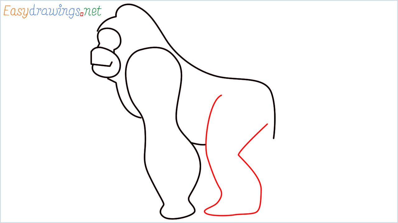 How to draw Gorilla Emoji step (6)