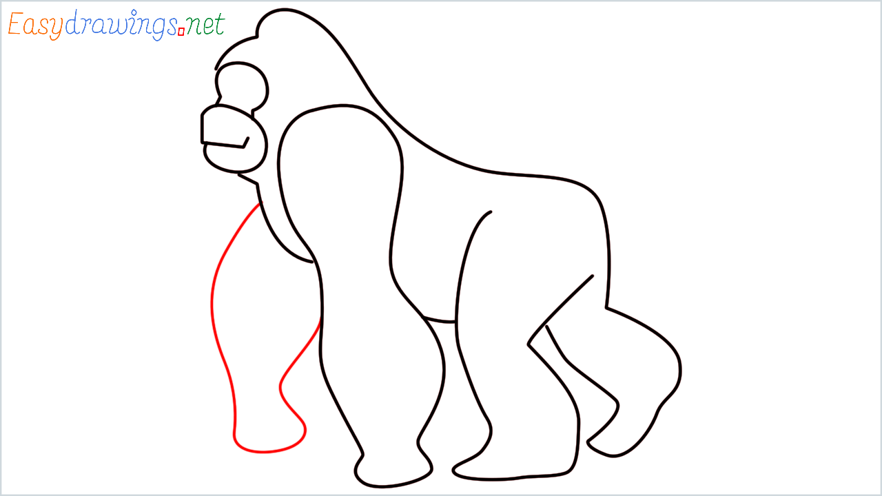 How to draw Gorilla Emoji step (8)