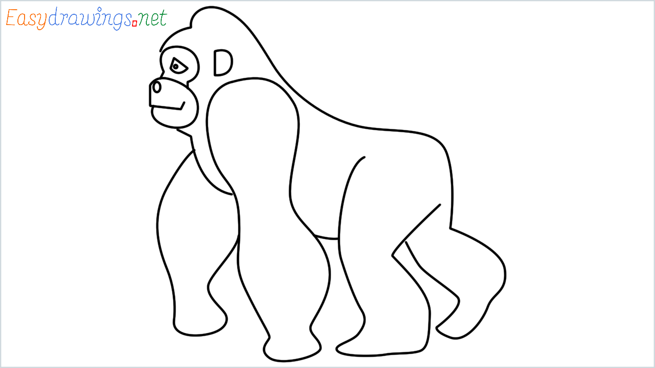 How to draw Gorilla Emoji step by step for beginners