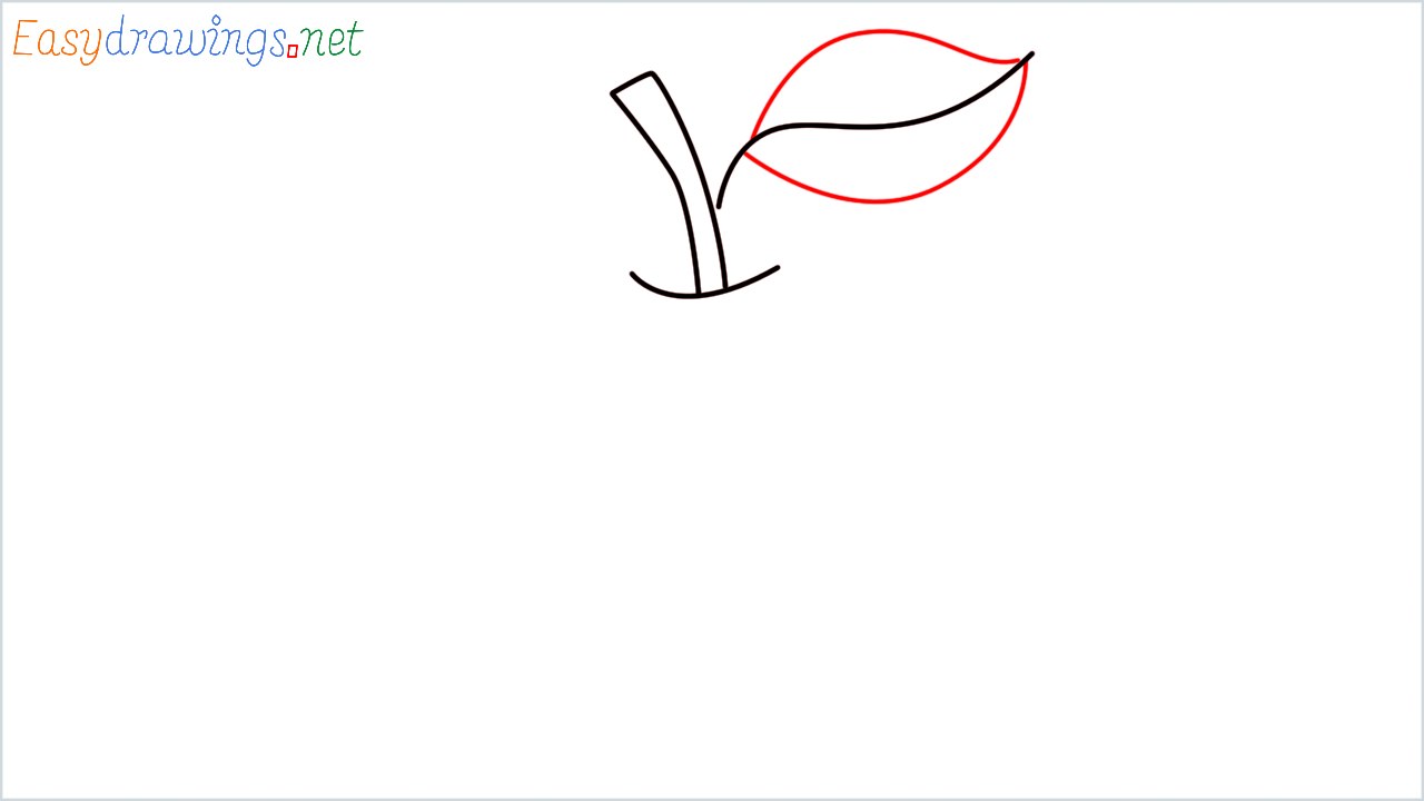 How to draw Green apple Emoji step (4)