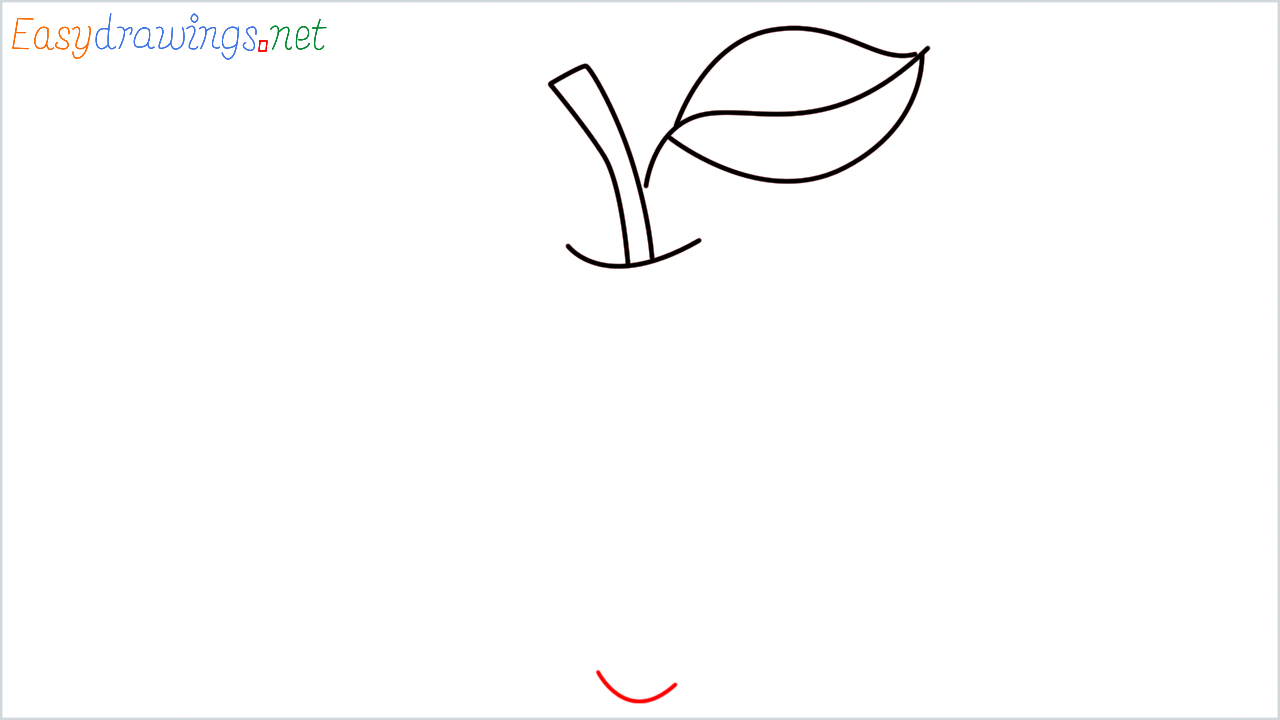 How to draw Green apple Emoji step (5)