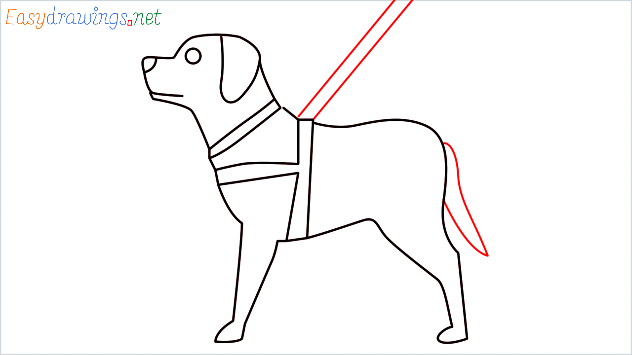 How to draw Guide dog Emoji step (10)